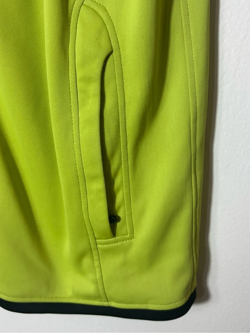 Zero Restriction Mens Golf Vest Lime Green Black Full Zip Softshell Size Large